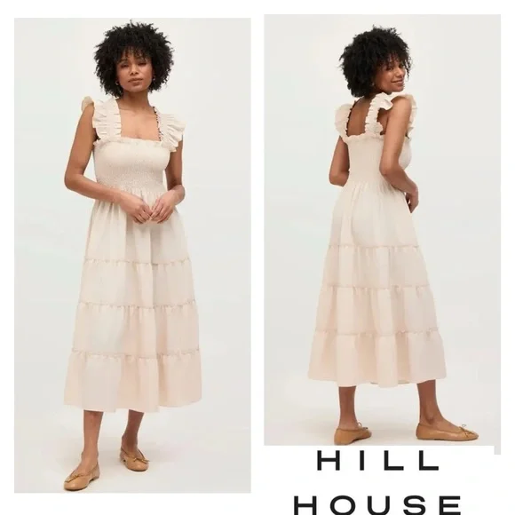 New! HILL HOUSE Ellie Nap Dress in Cream Nude - Picture 2 of 11